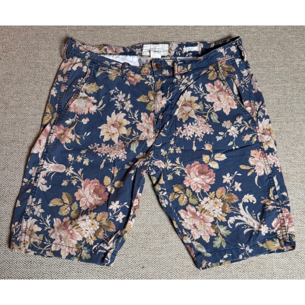 Denim & Supply Ralph Lauren Floral Shorts Casual Blue Size 30‎